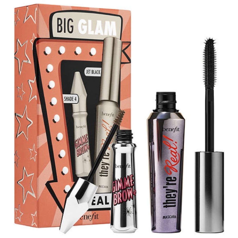 NWT NEW Benefit BIG Glam Deal Mascara & Brow Gel
